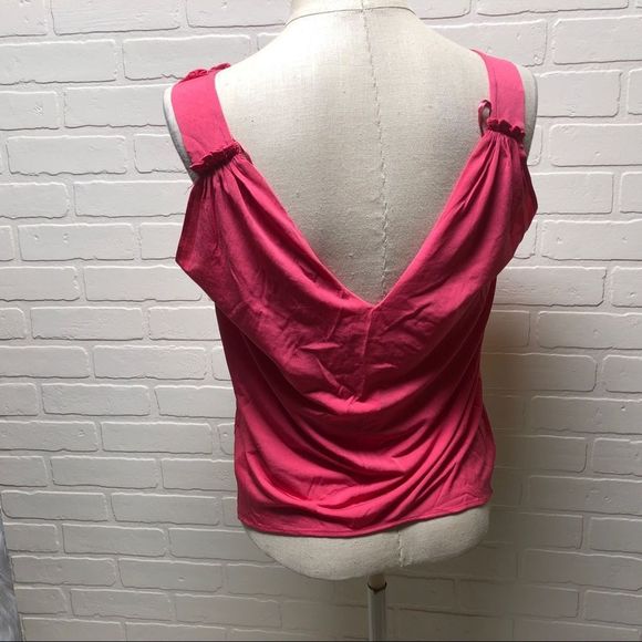 NWT Zara W&B Collection Womens Pink Cropped Double-V Tank Top Shirt M - Picture 4 of 11